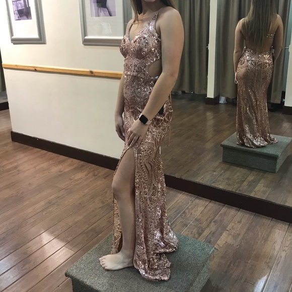 ROSE GOLD PROM DRESS - Picture 2 of 5